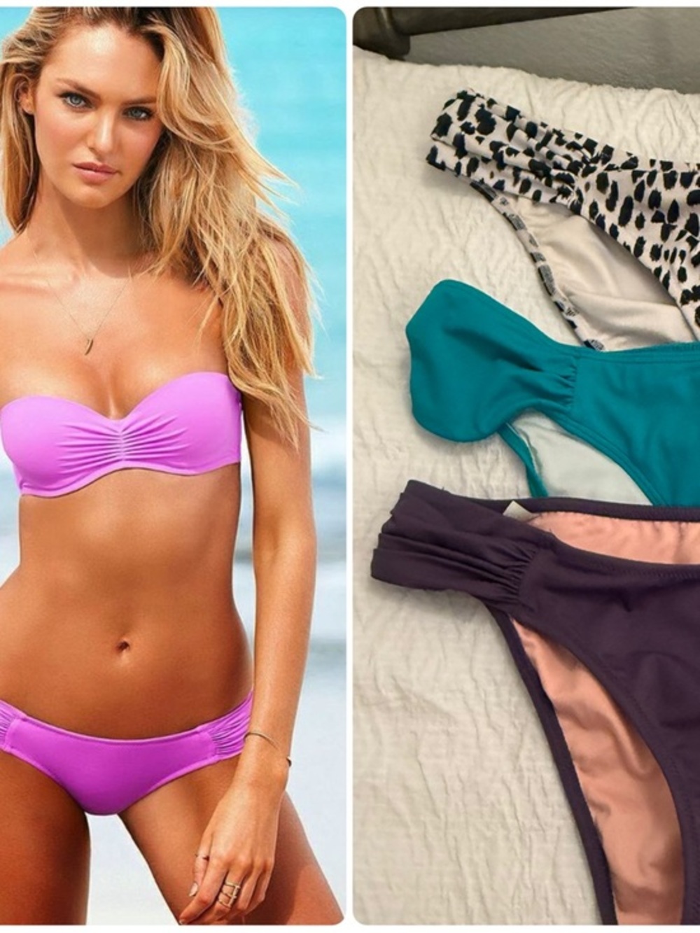 3 Victoria’s Secret The Knock Out Bikini Swim Bottoms Rushed Sides